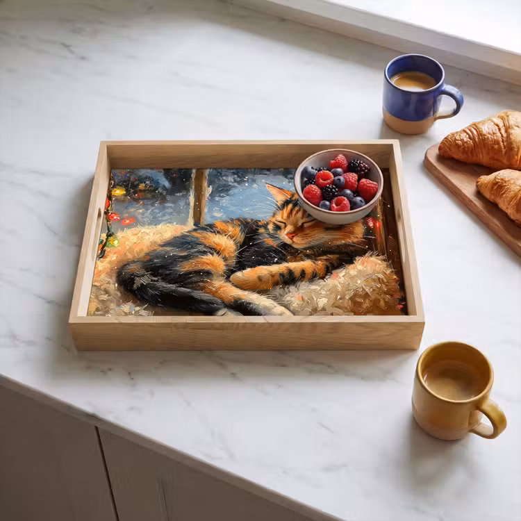 Tablett - Katze - Weihnachten - Winter - Tier — 4