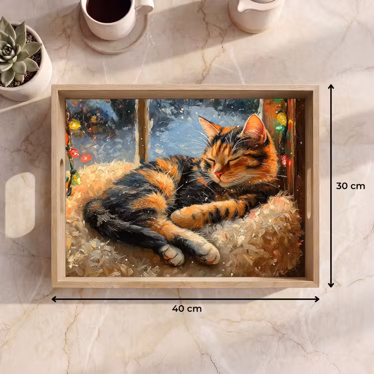 Tablett - Katze - Weihnachten - Winter - Tier — 9