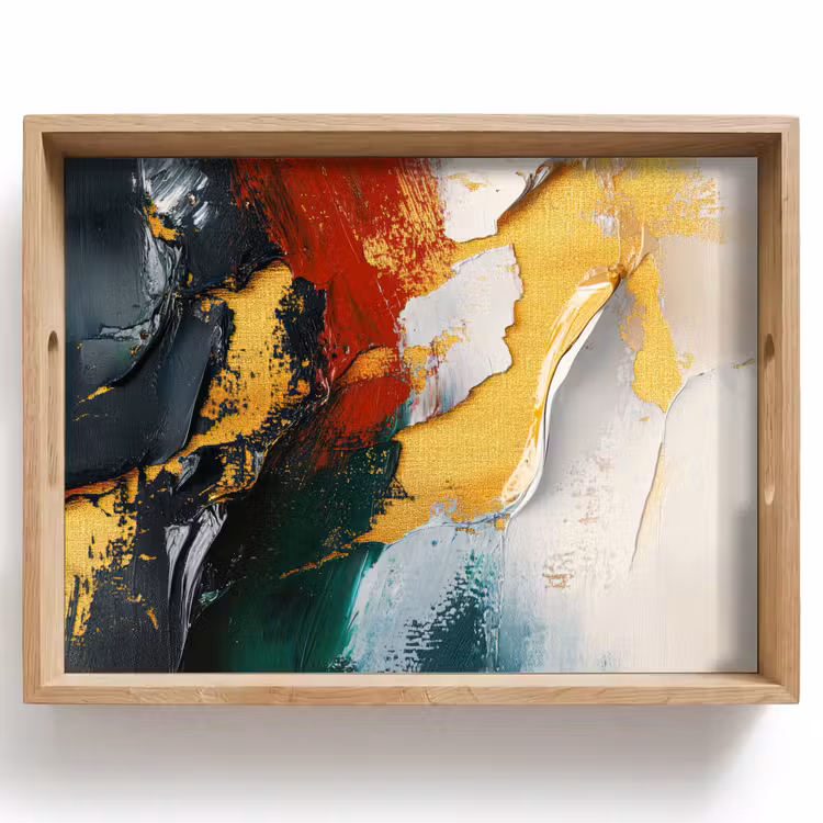 Tablett - Modern - Weihnachten - Abstrakt - Gold — 1