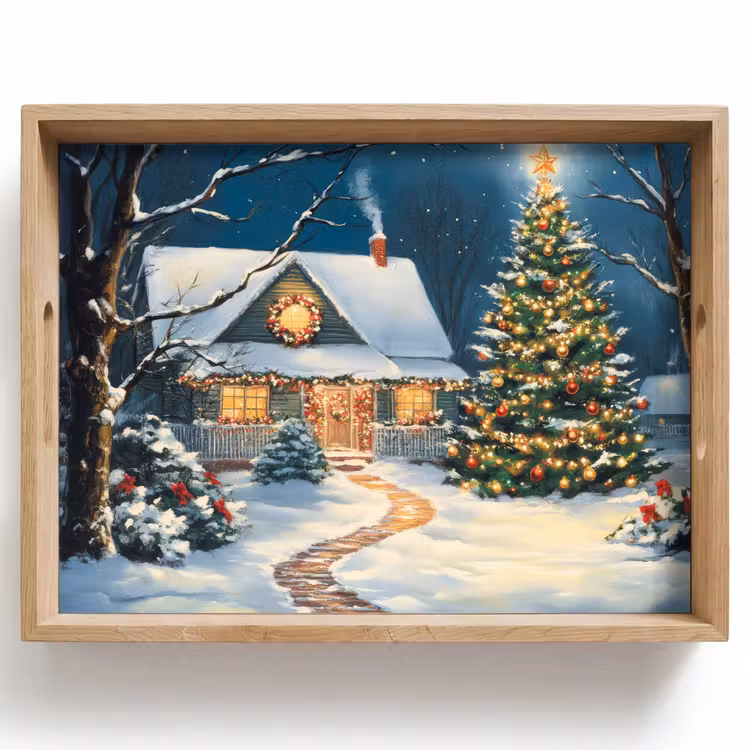 Tablett - Weihnachten - Weihnachtsbaum - Winter - Zuhause - Schnee — 1
