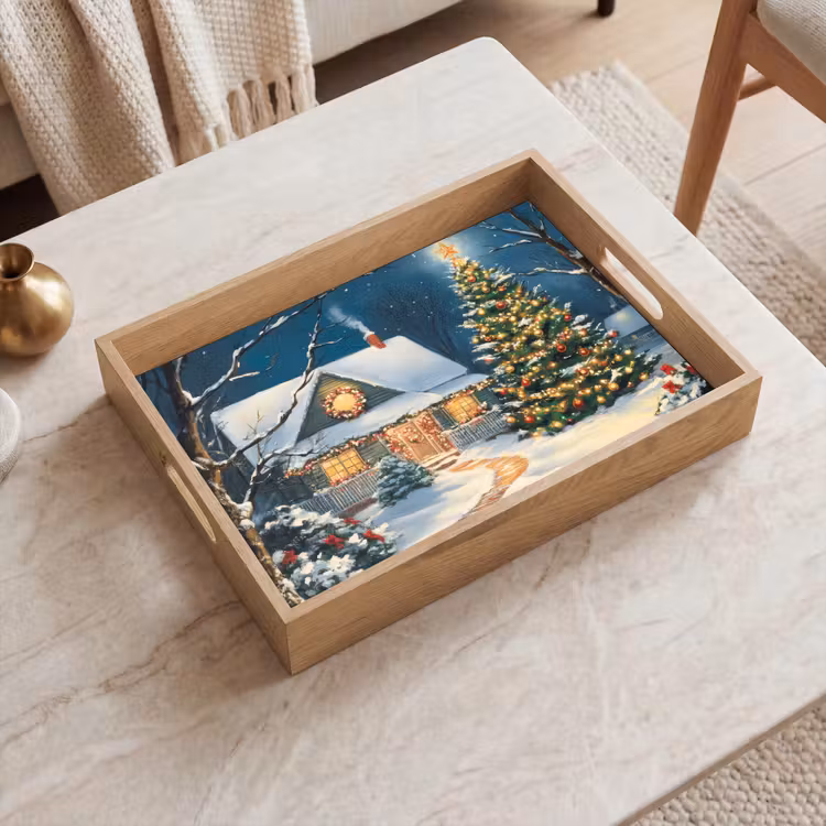 Tablett - Weihnachten - Weihnachtsbaum - Winter - Zuhause - Schnee — 2