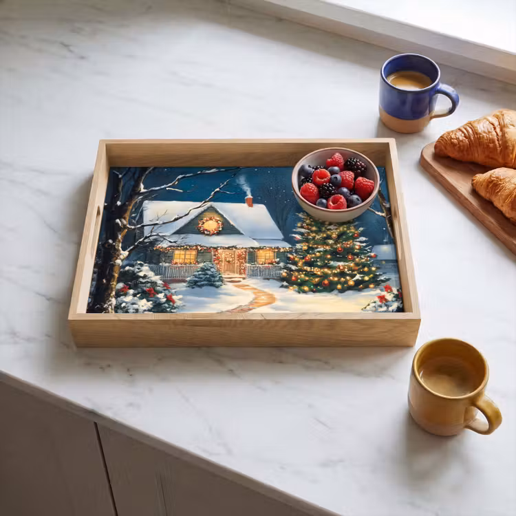 Tablett - Weihnachten - Weihnachtsbaum - Winter - Zuhause - Schnee — 4