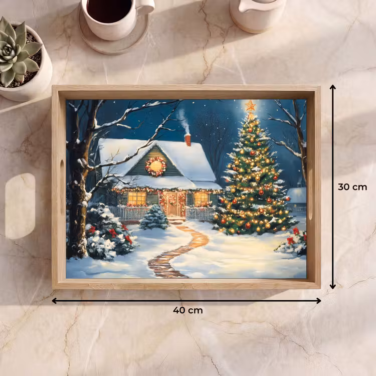 Tablett - Weihnachten - Weihnachtsbaum - Winter - Zuhause - Schnee — 9