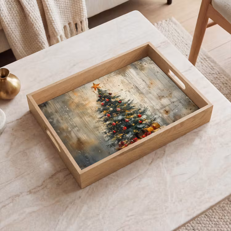 Tablett - Weihnachtsbaum - Vintage - Weihnachten - Geschenk — 2