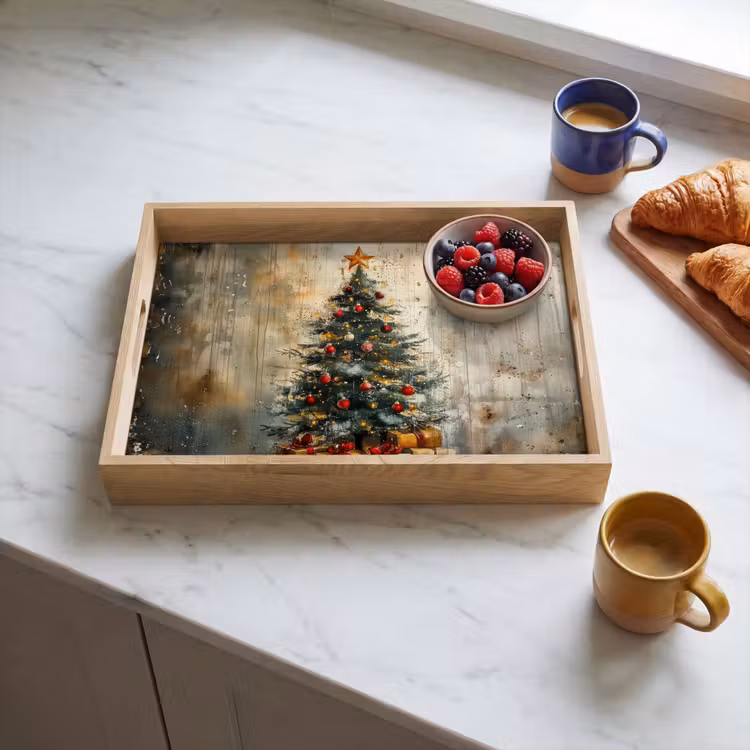 Tablett - Weihnachtsbaum - Vintage - Weihnachten - Geschenk — 4