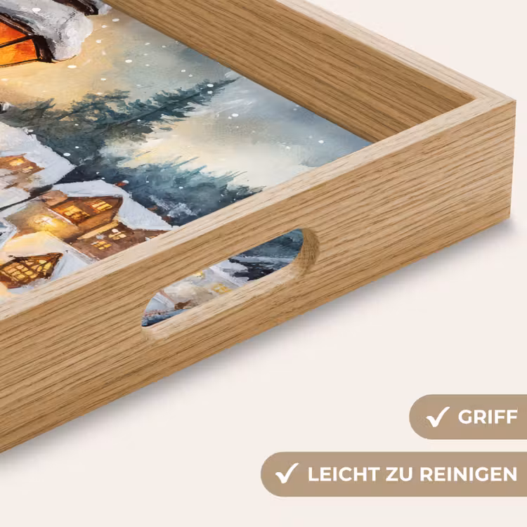 Tablett - Weihnachtsdorf - Häuser - Schnee - Weihnachten — 5