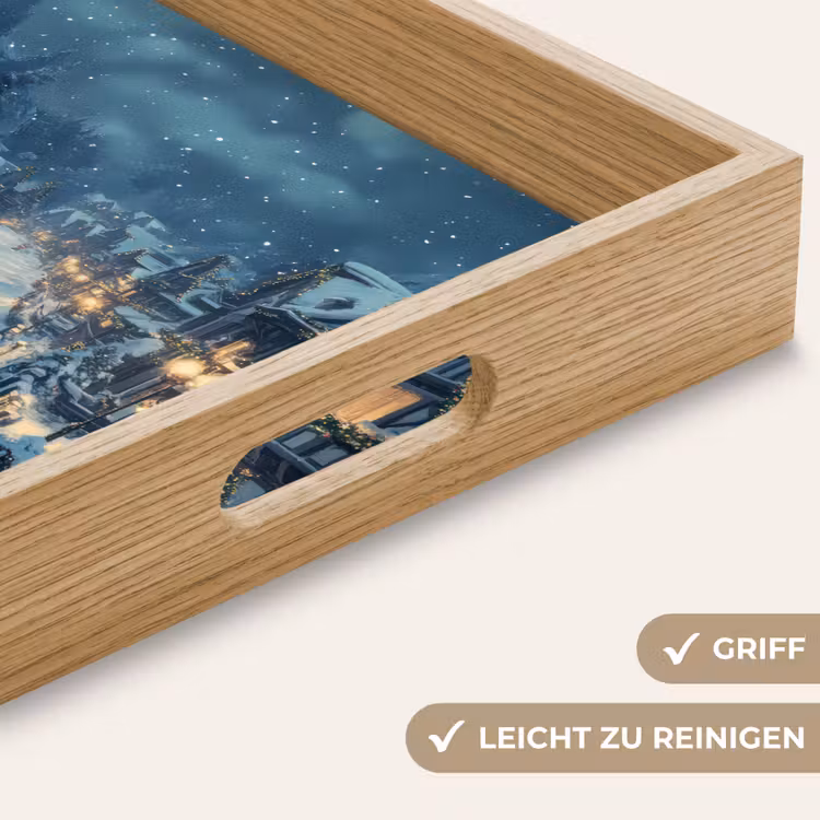 Tablett - Weihnachtsdorf - Weihnachten - Schnee - Winter — 5
