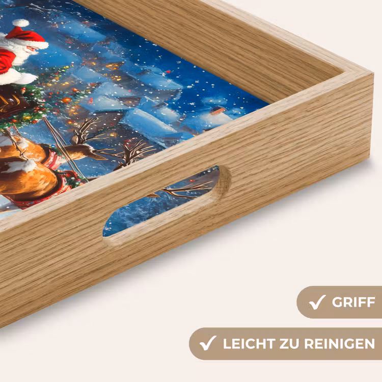 Tablett - Weihnachtsmann - Rentier - Weihnachten - Schnee — 5