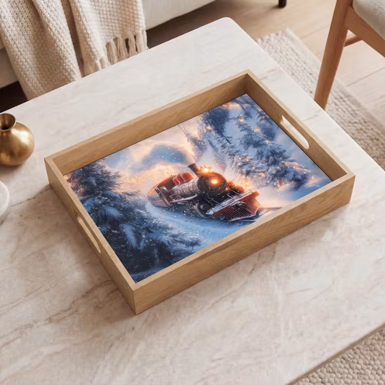 Tablett - Weihnachtszug - Schnee - Winter - Weihnachten — 2