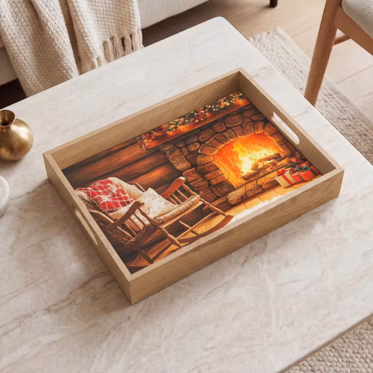 Tablett - Winter - Weihnachten - Zuhause - Kamin — 2
