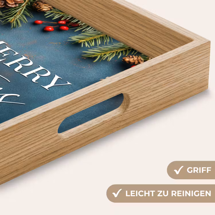 Tablett - Frohe Weihnachten - Blau - Weihnachten - Winter — 5