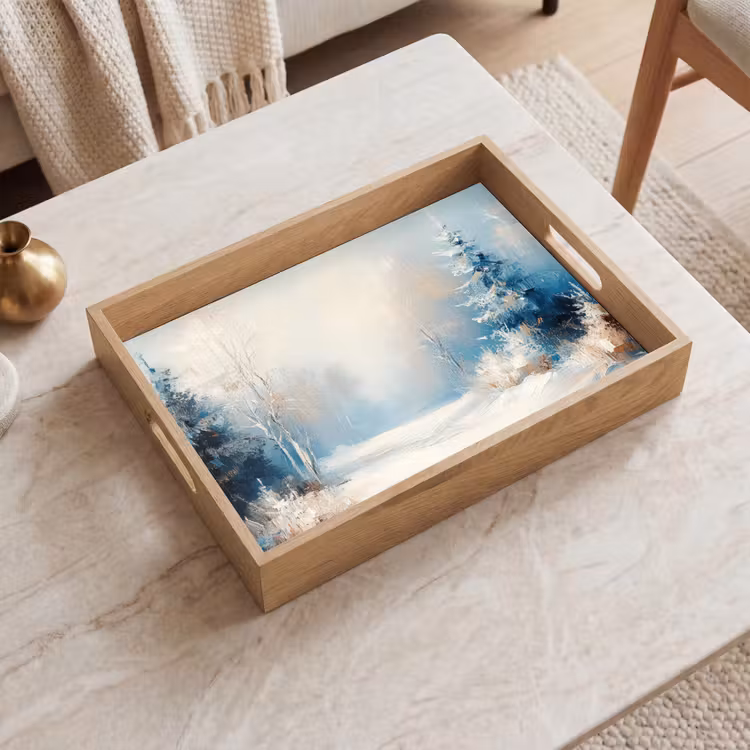 Tablett - Wald – Winter – Natur – Abstrakt – Schnee — 2
