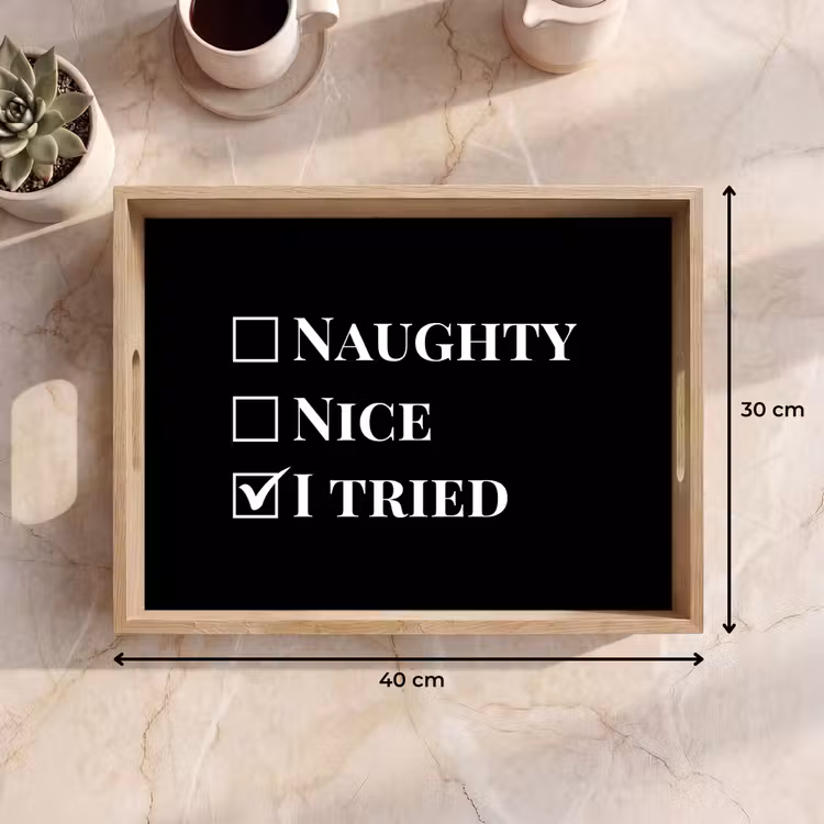 Tablett - Weihnachten - Schwarz - Weiß - Zitat - Lustig — 9