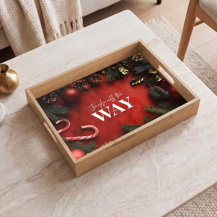 Tablett - Weihnachten - Zitat - Rot - Weihnachtskugeln — 2