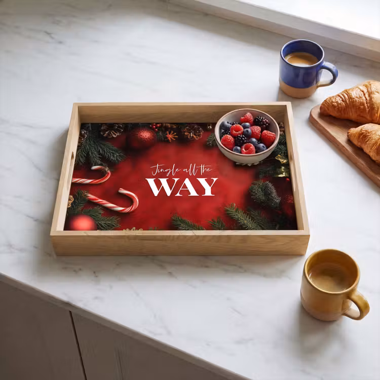 Tablett - Weihnachten - Zitat - Rot - Weihnachtskugeln — 4