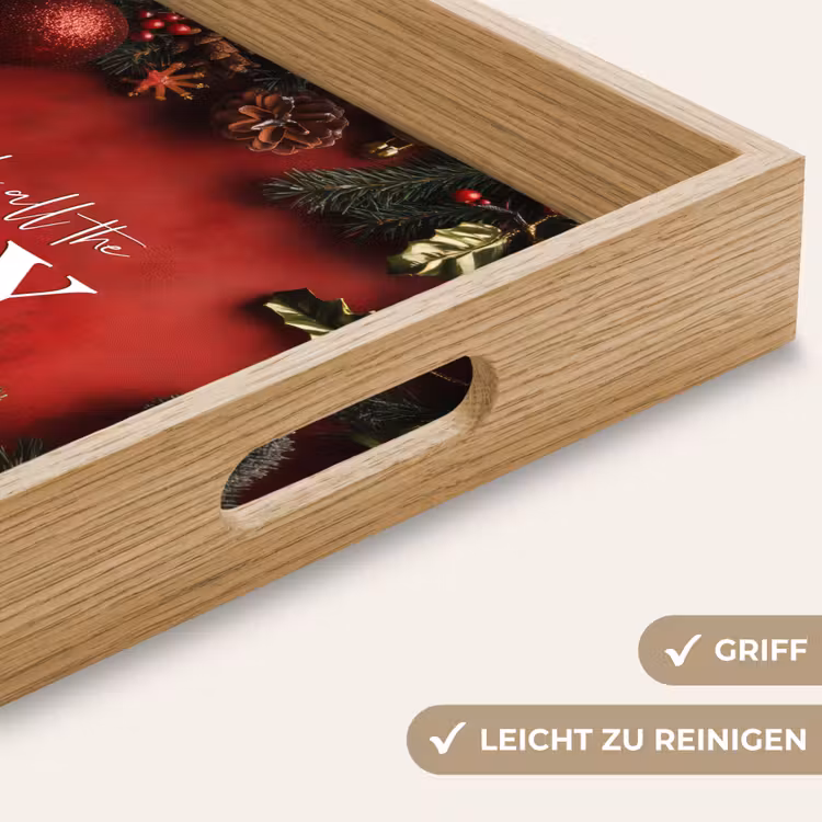 Tablett - Weihnachten - Zitat - Rot - Weihnachtskugeln — 5