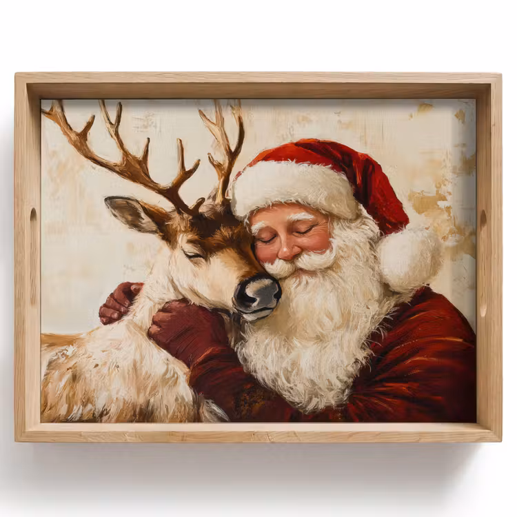 Tablett - Weihnachtsmann - Rentier - Weihnachten — 1