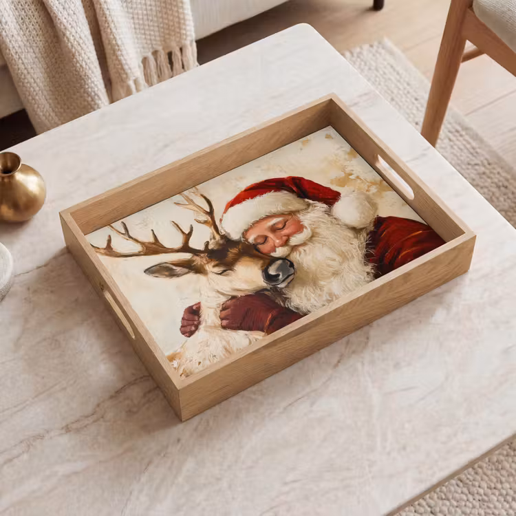 Tablett - Weihnachtsmann - Rentier - Weihnachten — 2