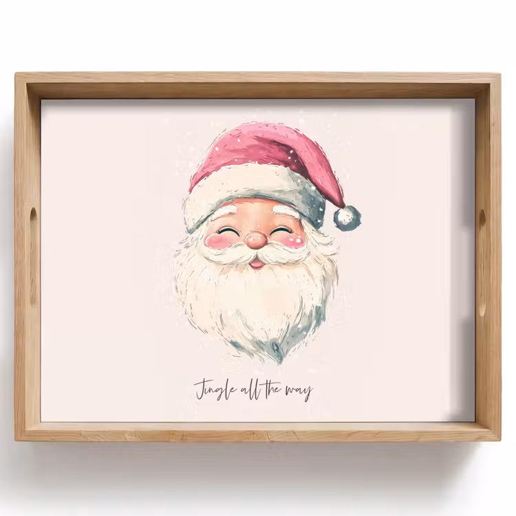 Tablett - Weihnachtsmann - Weihnachten - Zitat - Beige — 1