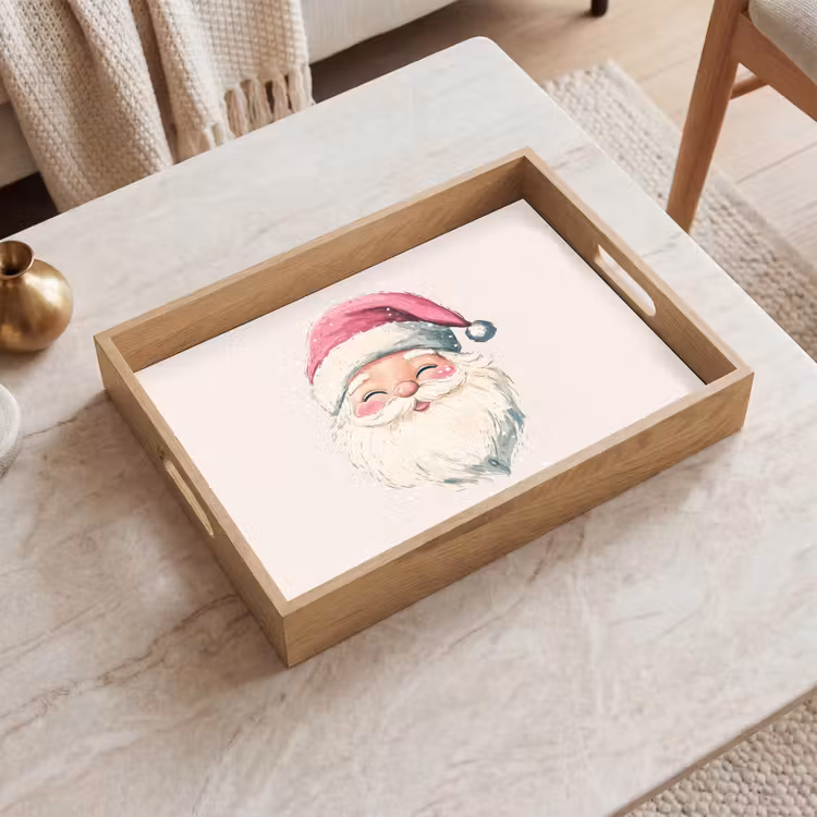 Tablett - Weihnachtsmann - Weihnachten - Zitat - Beige — 2