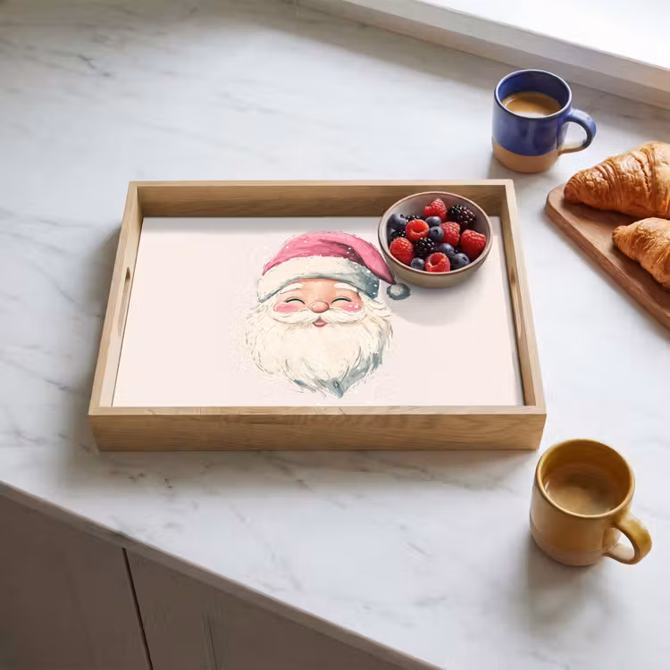 Tablett - Weihnachtsmann - Weihnachten - Zitat - Beige — 4