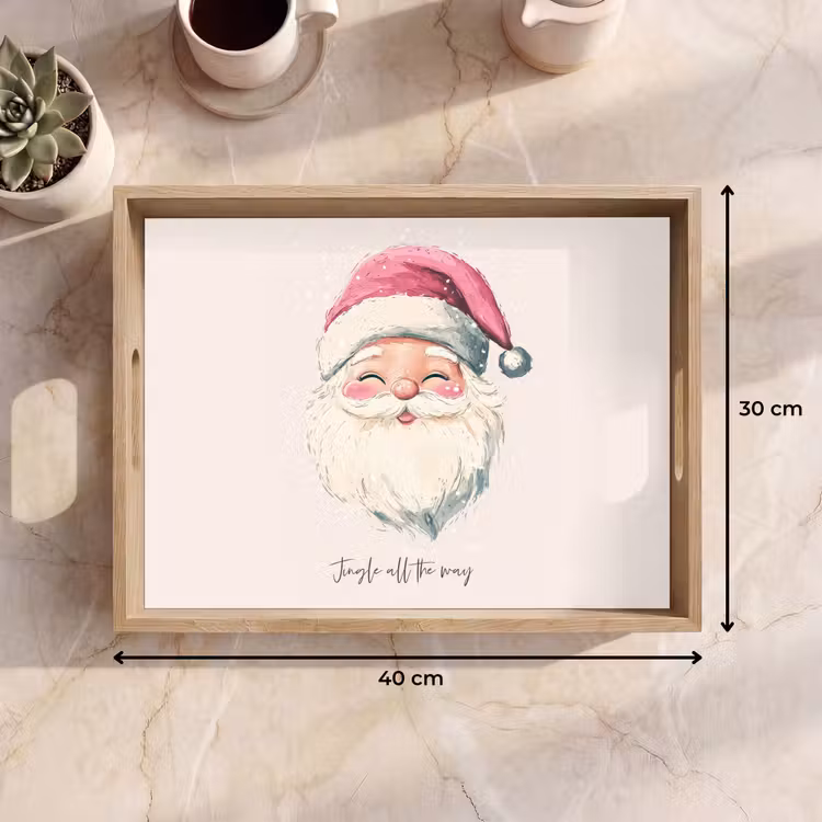 Tablett - Weihnachtsmann - Weihnachten - Zitat - Beige — 9