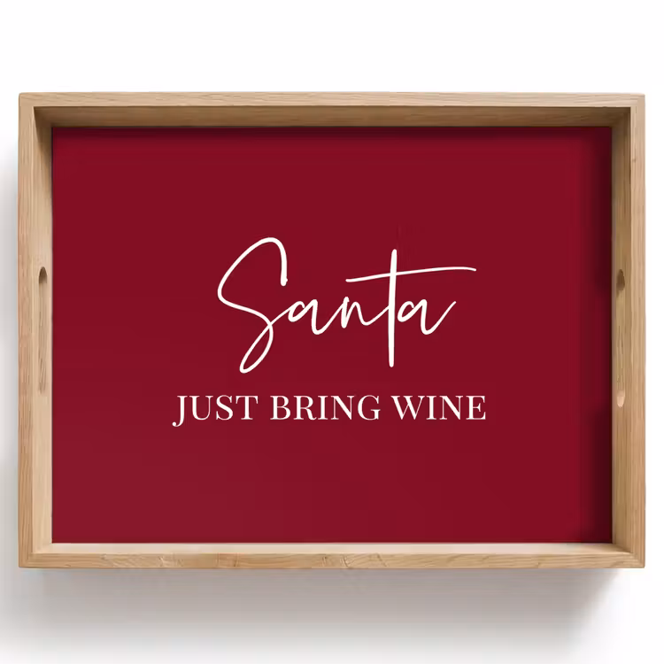 Tablett - Weihnachtsmann - Wein - Rot - Weihnachten - Weihnachtsmann — 1