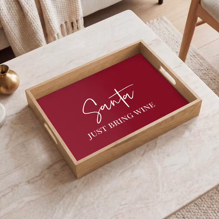 Tablett - Weihnachtsmann - Wein - Rot - Weihnachten - Weihnachtsmann — 2