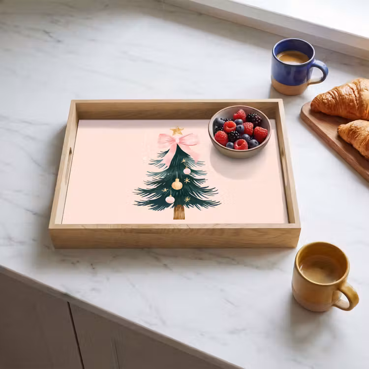 Tablett - Weihnachtszeit - Weihnachtsbaum - Rosa — 4