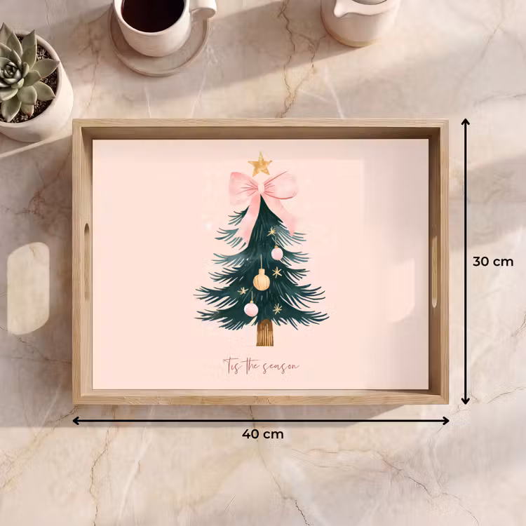 Tablett - Weihnachtszeit - Weihnachtsbaum - Rosa — 9