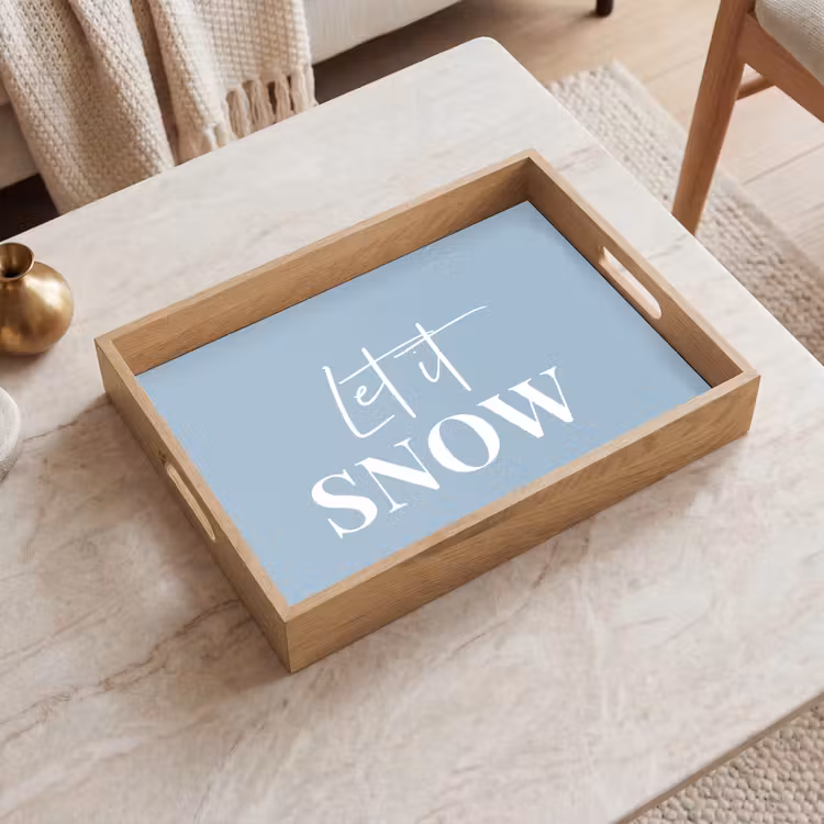 Tablett - Schnee - Winter - Blau - Lass es schneien — 2