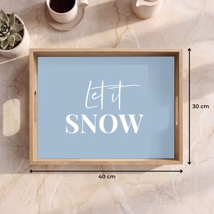 Tablett - Schnee - Winter - Blau - Lass es schneien — 9