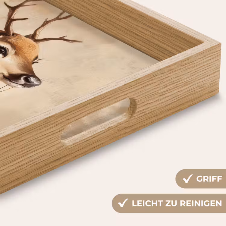 Tablett - Weihnachten - Hirsch - Geweih - Weihnachtskugel - Rentier — 5