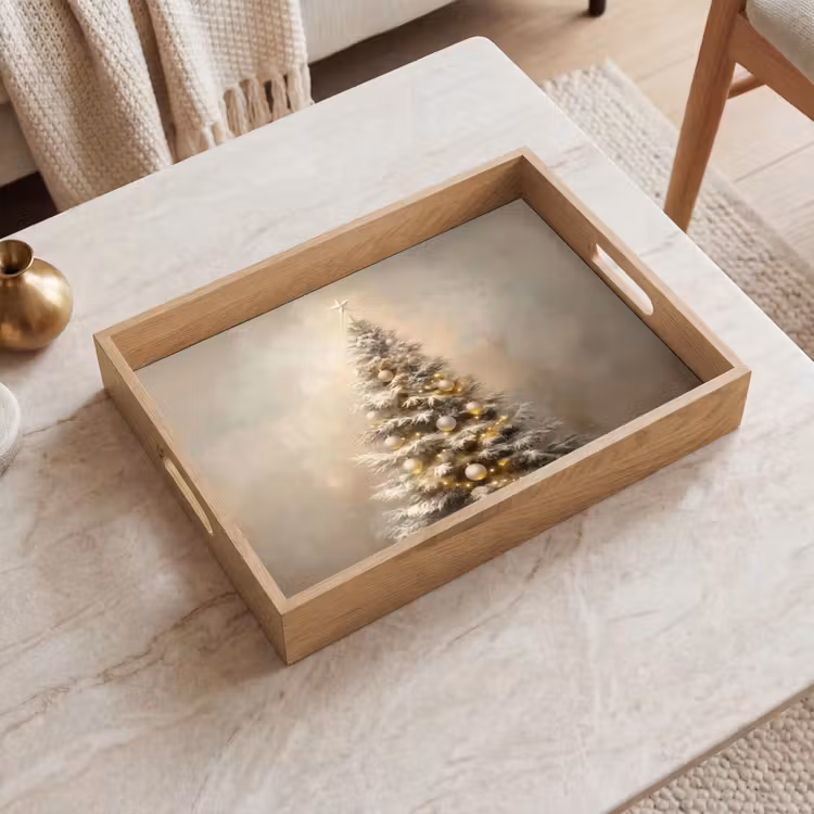 Tablett - Weihnachten - Weihnachtsbaum - Schnee - Kunst — 2