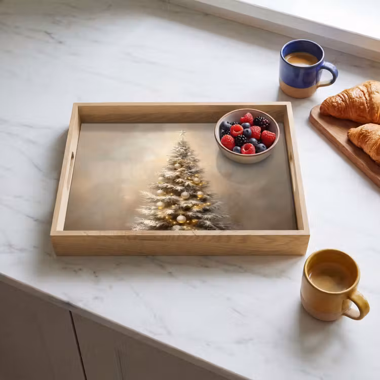 Tablett - Weihnachten - Weihnachtsbaum - Schnee - Kunst — 4