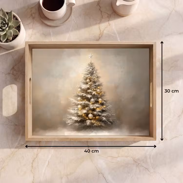 Tablett - Weihnachten - Weihnachtsbaum - Schnee - Kunst — 9