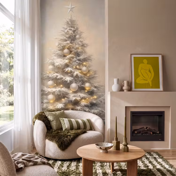 Tapete - Weihnachten - Weihnachtsbaum - Schnee - Kunst — 1