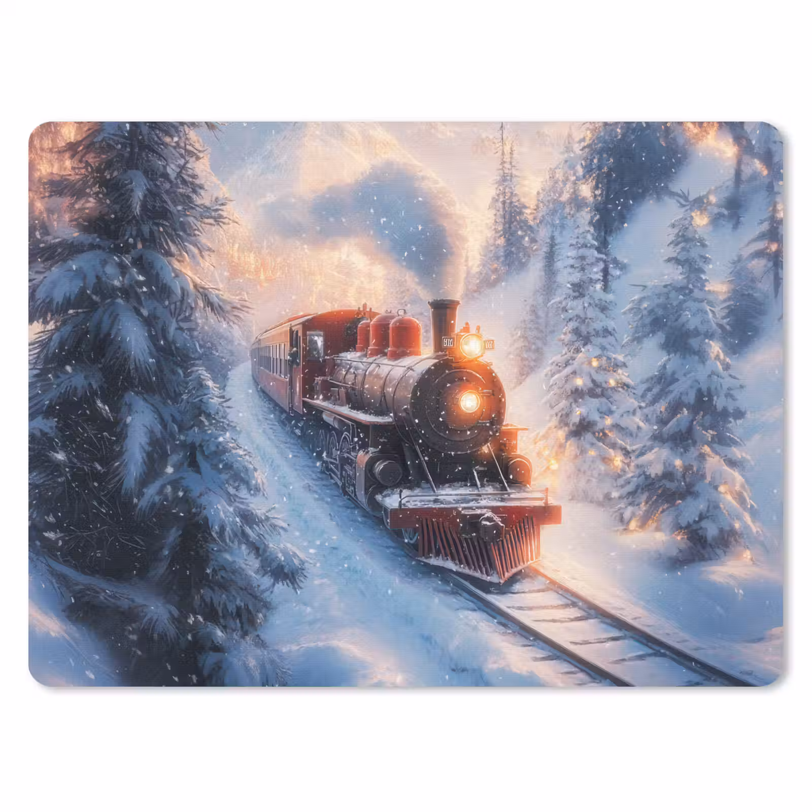 Mauspad - Weihnachtszug - Schnee - Winter - Weihnachten — 1