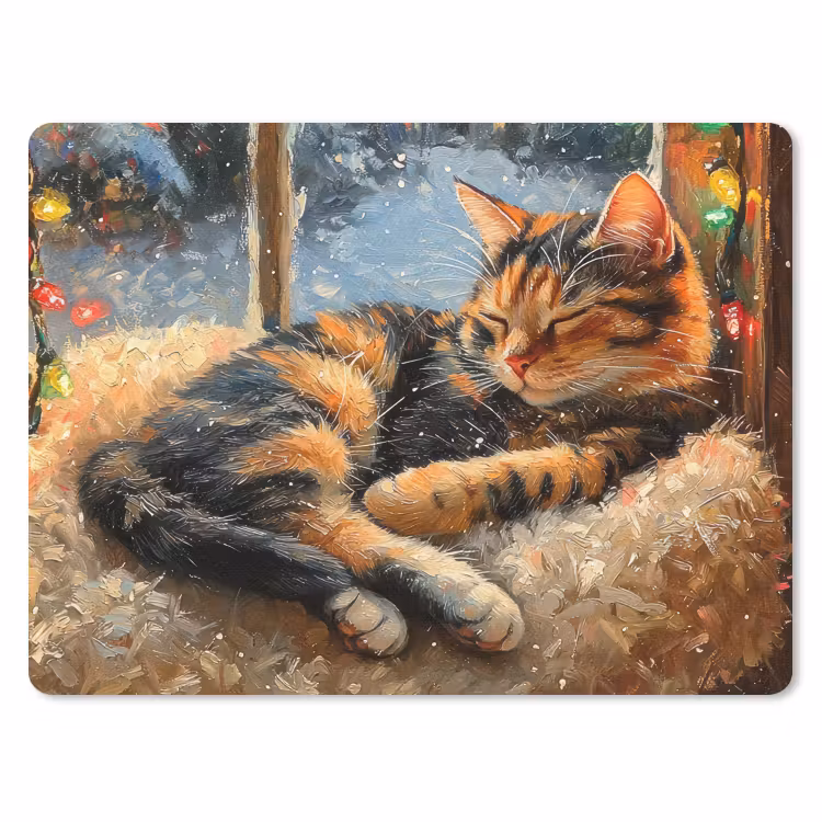 Mauspad - Katze - Weihnachten - Winter - Tier — 1