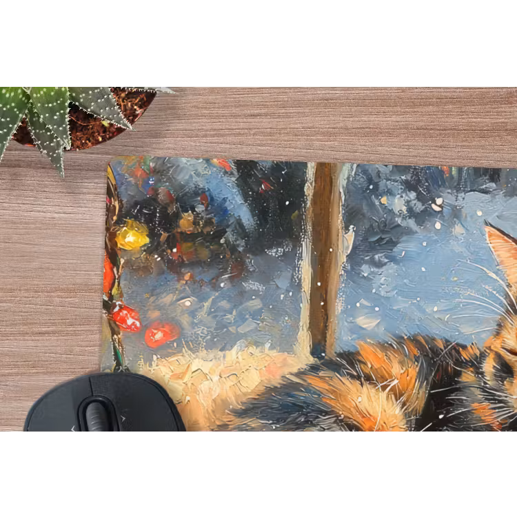 Mauspad - Katze - Weihnachten - Winter - Tier — 4