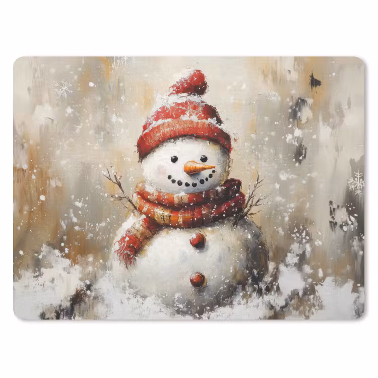 Mauspad - Schneemann - Winter - Schnee - Beige — 1