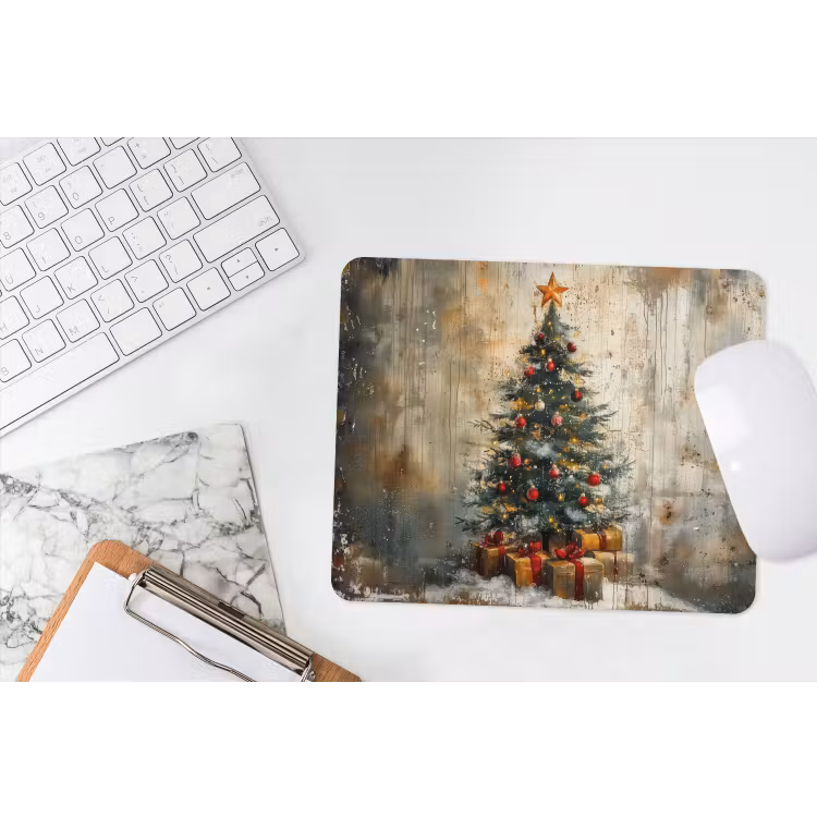 Mauspad - Weihnachtsbaum - Vintage - Weihnachten - Geschenk — 2