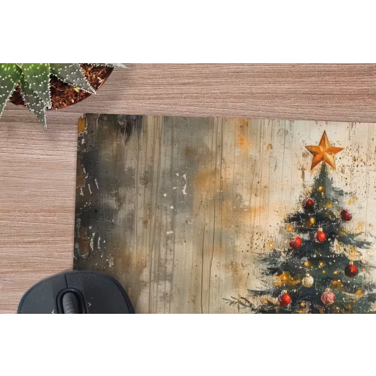 Mauspad - Weihnachtsbaum - Vintage - Weihnachten - Geschenk — 4