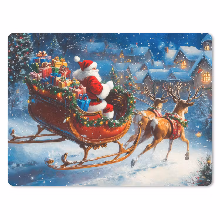 Mauspad - Weihnachtsmann - Rentier - Weihnachten - Schnee — 1