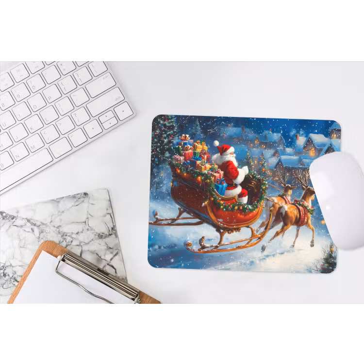 Mauspad - Weihnachtsmann - Rentier - Weihnachten - Schnee — 2