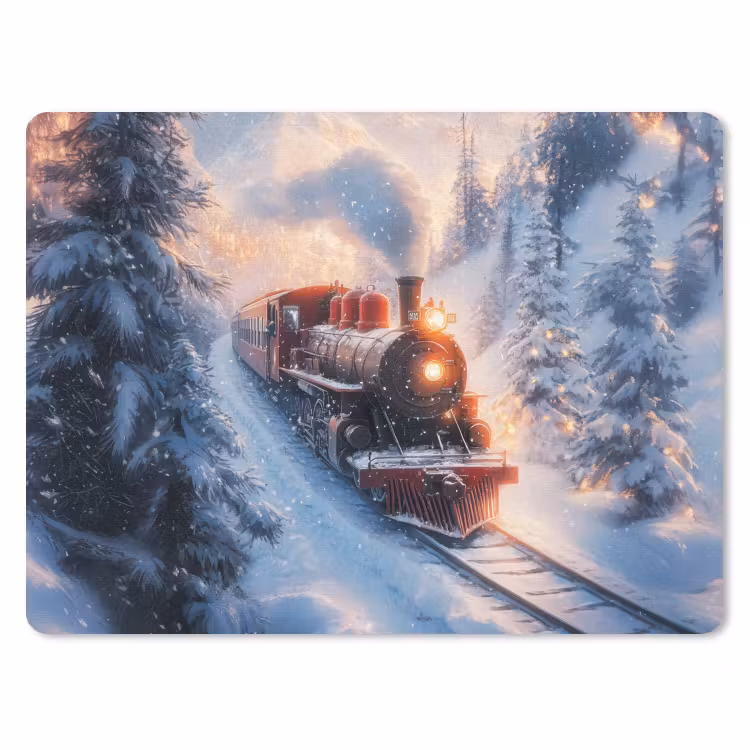 Mauspad - Weihnachtszug - Schnee - Winter - Weihnachten — 1