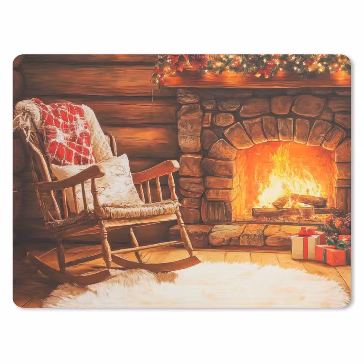 Mauspad - Winter - Weihnachten - Zuhause - Kamin — 1
