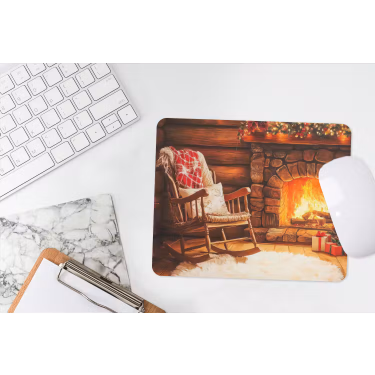 Mauspad - Winter - Weihnachten - Zuhause - Kamin — 2