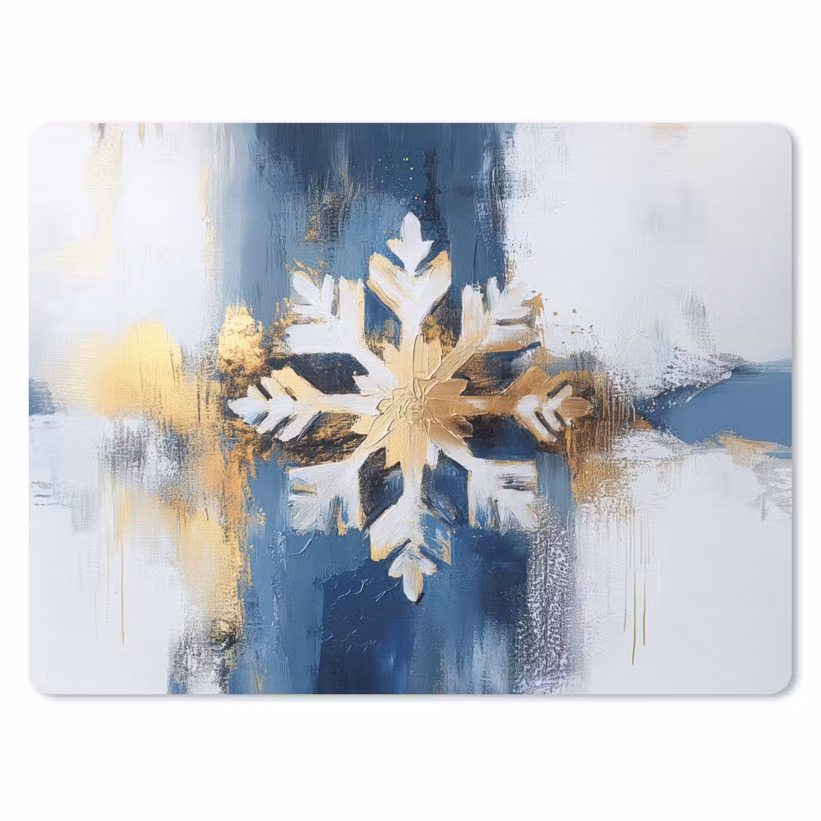 Mauspad - Abstrakt - Winter - Schneeflocke - Schnee - Gold — 1