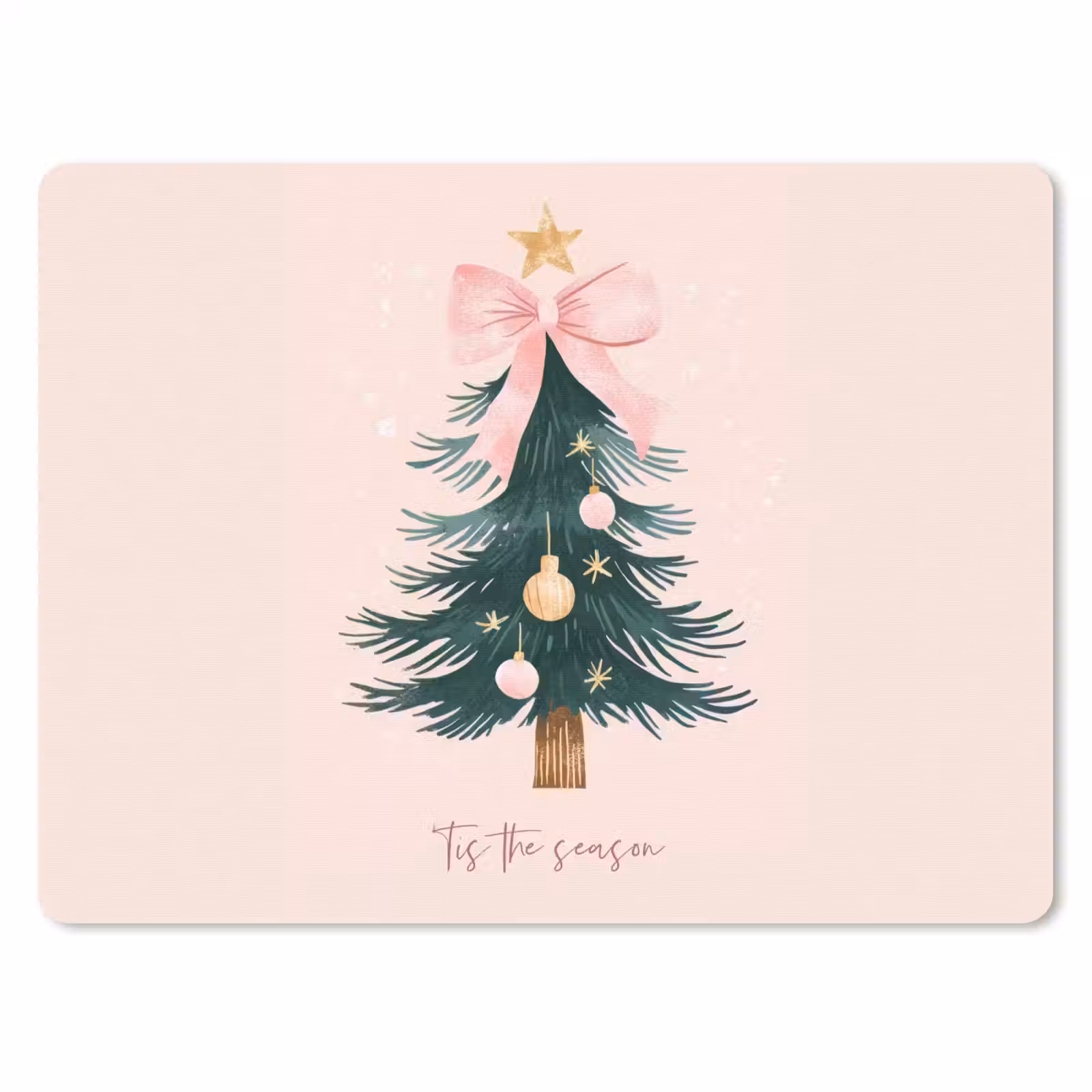 Mauspad - Weihnachtszeit - Weihnachtsbaum - Rosa — 1